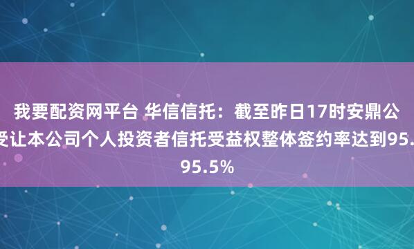 我要配资网平台 华信信托：截至昨日17时安鼎公司受让本公司个人投资者信托受益权整体签约率达到95.5%